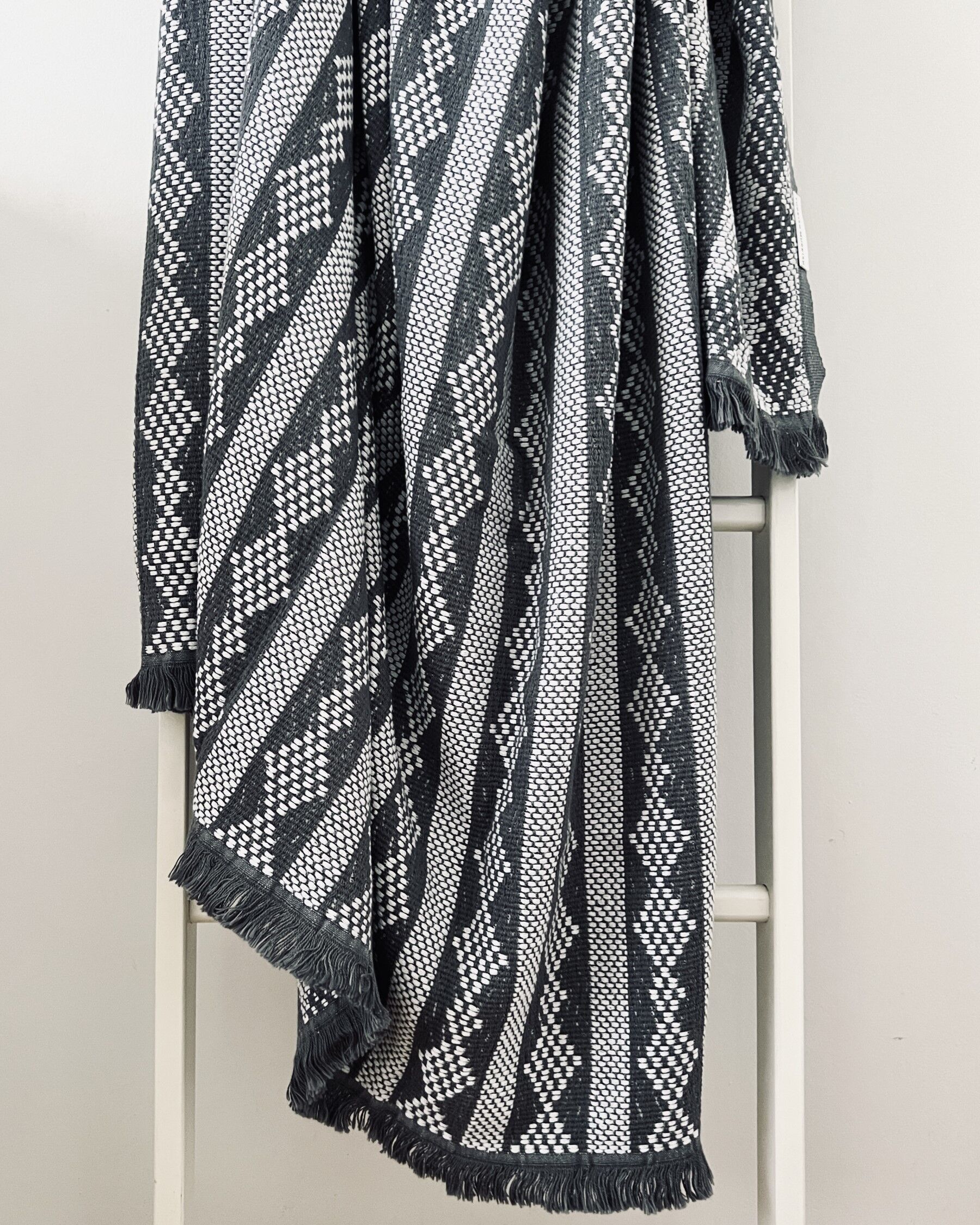 Rummy Blanket – Grey & White - Image 2
