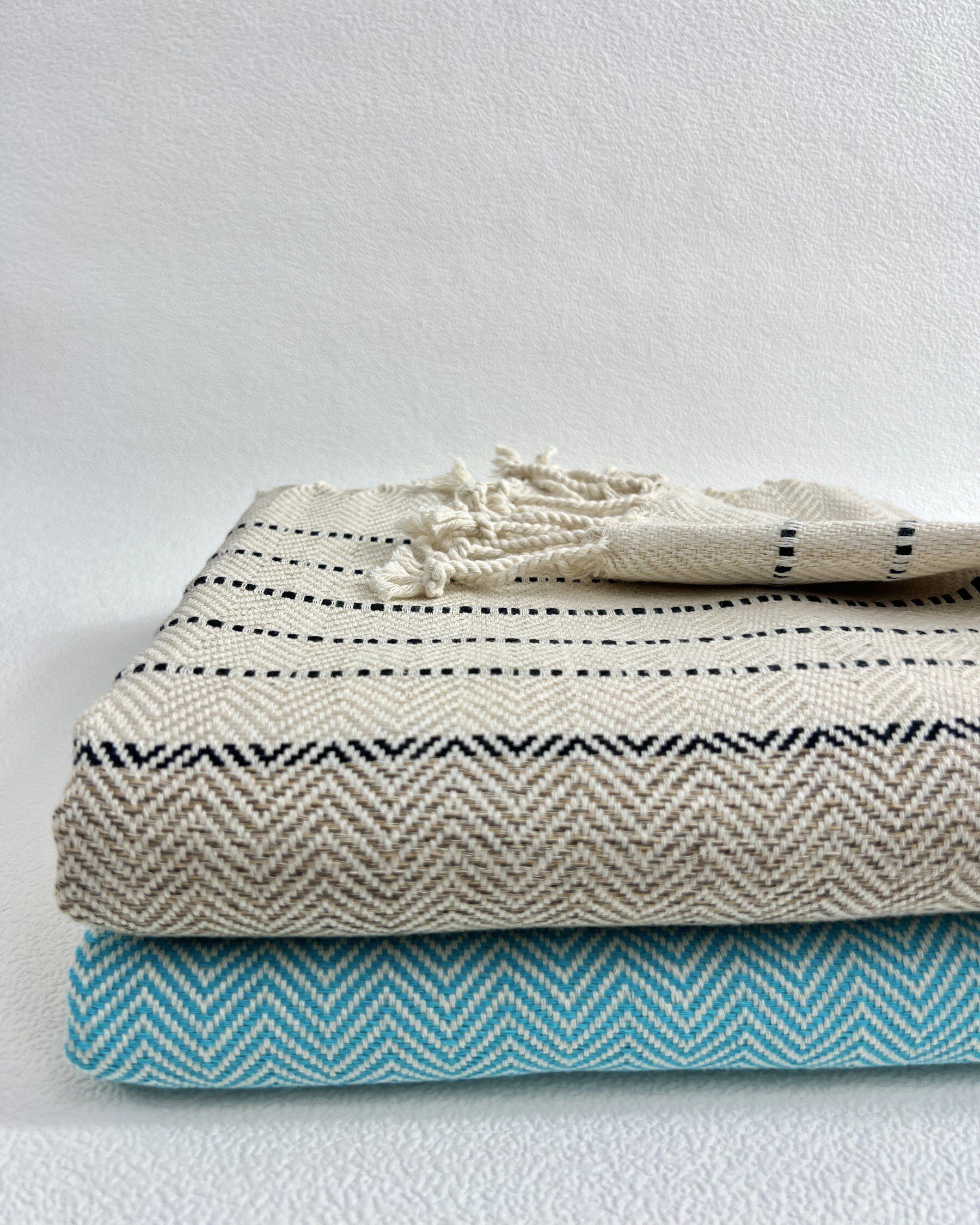 Pacific Handloomed Linen Towel – Turquoise - Image 4