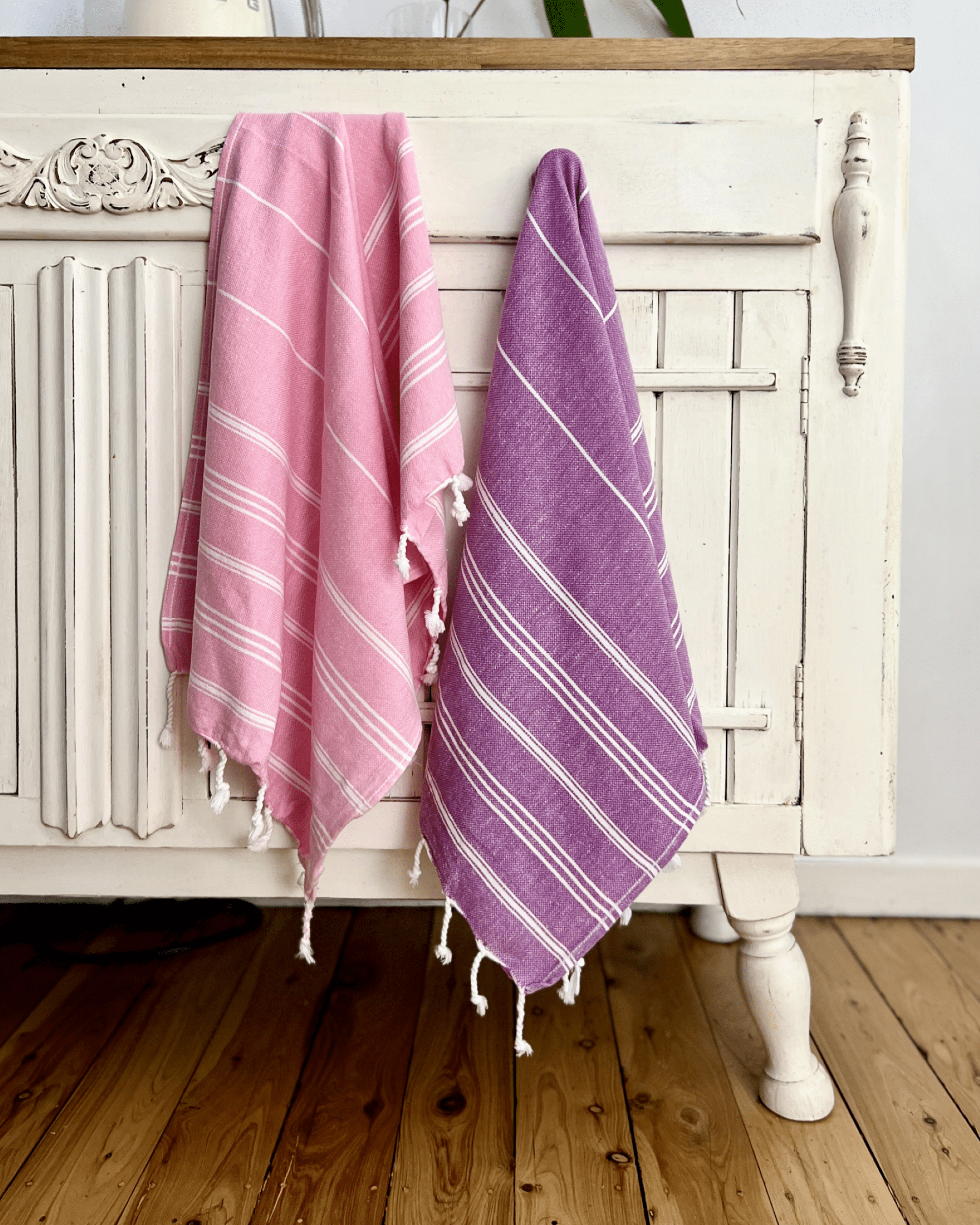 Home & Gym Small Towel Duo – Pink and Violet